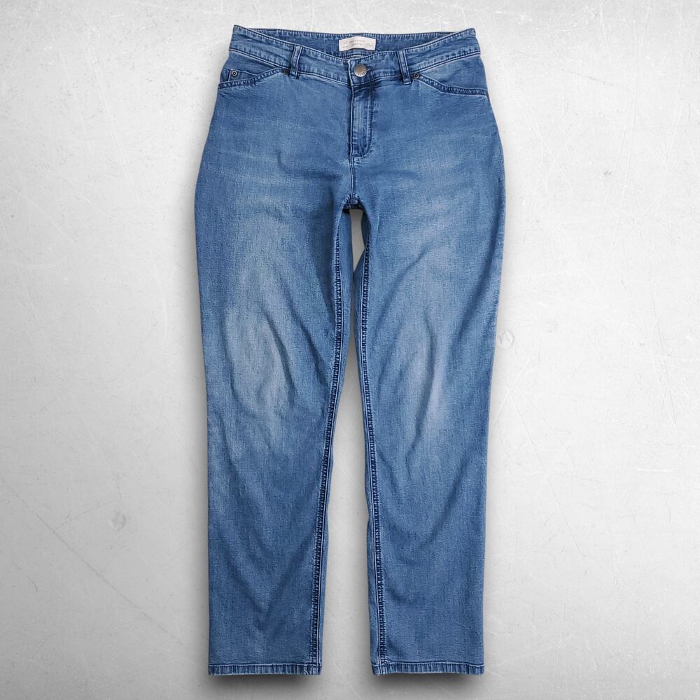 J Jill Tried and True Jeans Straight Leg Faded Women 6P Medium Blue
